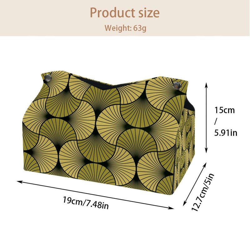 2 Pack Tissue Box Cover Holder, Christmas-Tree Decorations Rectangle Leather