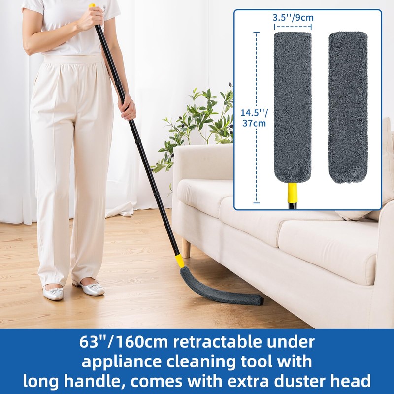 Qaestfy Under Appliance Cleaning Tool with Long Handle, 2 Reusable