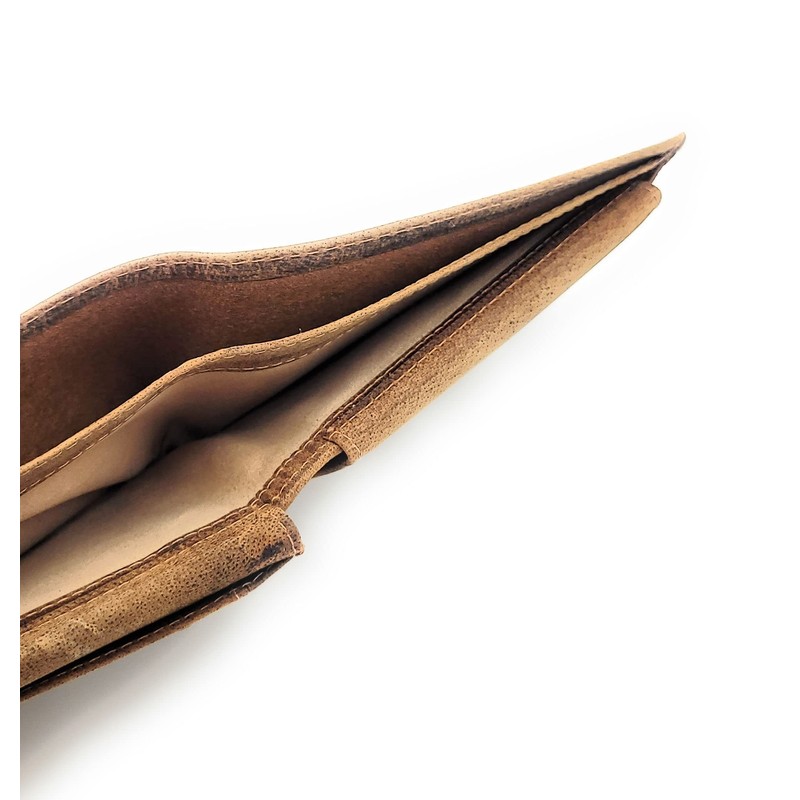 Lemasi Genuine Leather Wallet for Men, Natural Hunter Leather with