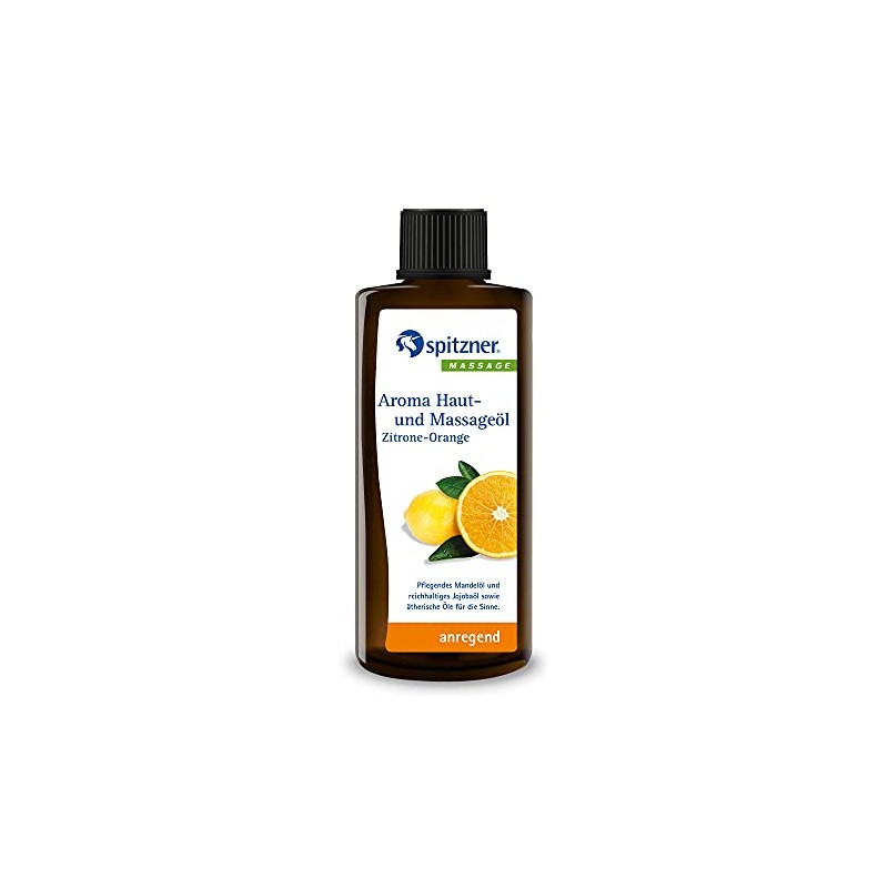Spitzner Aroma Haut- & Massageöl Zitrone-Orange (190 ml) – anregendes
