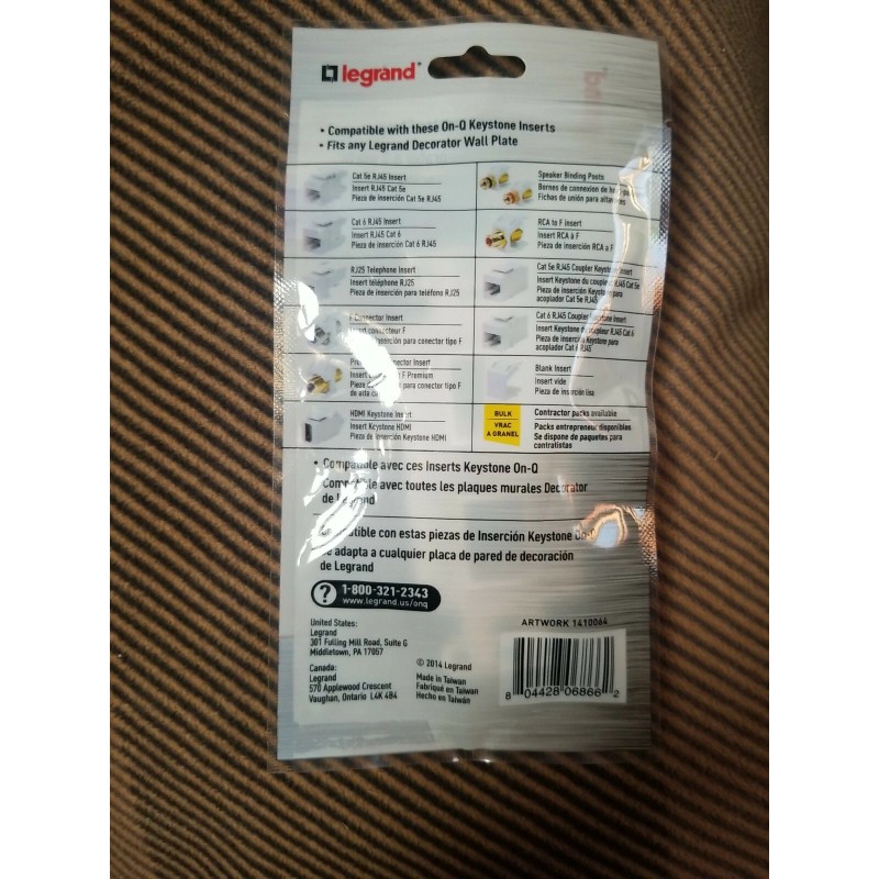 Legrand - OnQ Home Office & Theater, Decorator Outlet Strap,