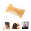 BIUDECO Natural Sheep Horn Wide Tooth Comb Thickened Carved Massage