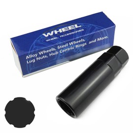 WHEEL CONNECT Lug Nuts Key for 6 Spline Drive Lug Nuts and Bolts with Shank Diameter 17.3mm. Spline Socket, Black Finish, Heavy Version.