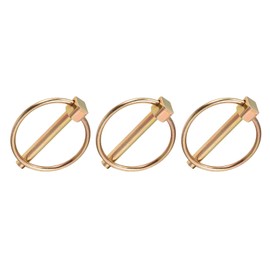 METALLIXITY 3PCS 6mmx43mm Lynch Pin with Ring Carbon Steel Lynch Pin Lock Clip Fastener Pin for Home Construction Tractor Trailer Truck Lawn Mower Trolley