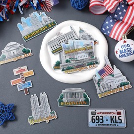 Xuhal 12 Pcs Washington Fridge Magnet USA Cities Magnetic Refrigerator Stickers Souvenirs Gifts for Refrigerator Home Decoration