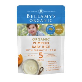 Bellamy's Organic Pumpkin Baby Rice with Prebiotic 125g
