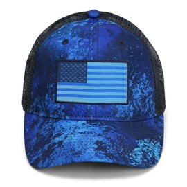 Patriot Series American Flag Hat 6-Panel Unstrutcuted American Flag Dad Cap (Blue Cirrus)