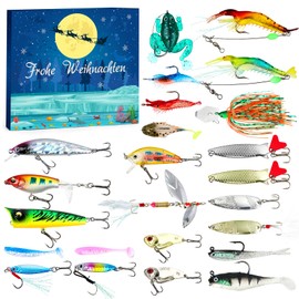 FTUREERA Fishing Advent Calendar Men Teenagers Boys Fishing Calendar Fishing Hooks Fishing Lovers Christmas Calendar 24 Great Surprise Gift