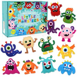 CiyvoLyeen - Kit de costura para niños, diseño de pequeños monstruos de fieltro, para manualidades de peluche, adoptar un monstruo, juego de costura educativo para niños, juego de 12 unidades