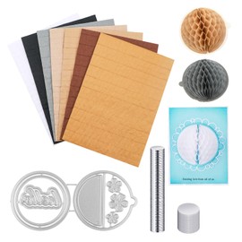BAOFALI 9Pcs/Set Honeycomb Paper Pads and Round Cutting Dies Set Whit Magnets Position.for DIY 3D Craft and Pop-Up Cards; 30 Layers 2cm Glue line Crafts Cardmaking Embellishments