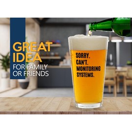 Director Sarcasm Pint Glass 16oz -Monitoring Systems - Funny IT Director Gifts Tech Specialist Digital Cybersecurity Leader