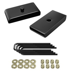 PROEZE 1" Leveling Lift Block Kit for 1999-2023 Silverado Sierra 1500 2WD 4WD, 1 inch Rear Black Leveling Lift Block Kit Extended Square U-Bolts