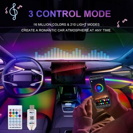 GPJYD 5 IN 1 Piece LED Car Interior Lighting Kit with 16 Million Colours for Car Decoration