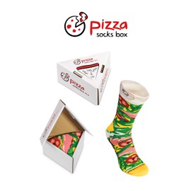 Rainbow Socks - Women Men Pizza Socks Box - Italian - 1 Pair - Size 7,5-11