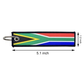 LLBFHH 3 Pcs South Africa South African Country Flag Keychain,Woven label Key Chains for Car Keys,Fabric Key Chains Men and Women,Used for Various Decorations.