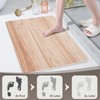 Wood Grain Style Stone Bath Mat (Oak Wood Grain)
