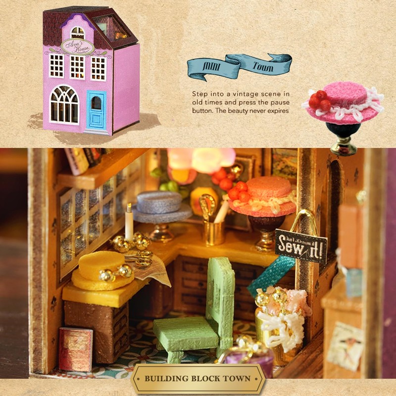 MAGQOO DIY Miniature Dollhouse Kit with Furniture 1:100 Scale Creative