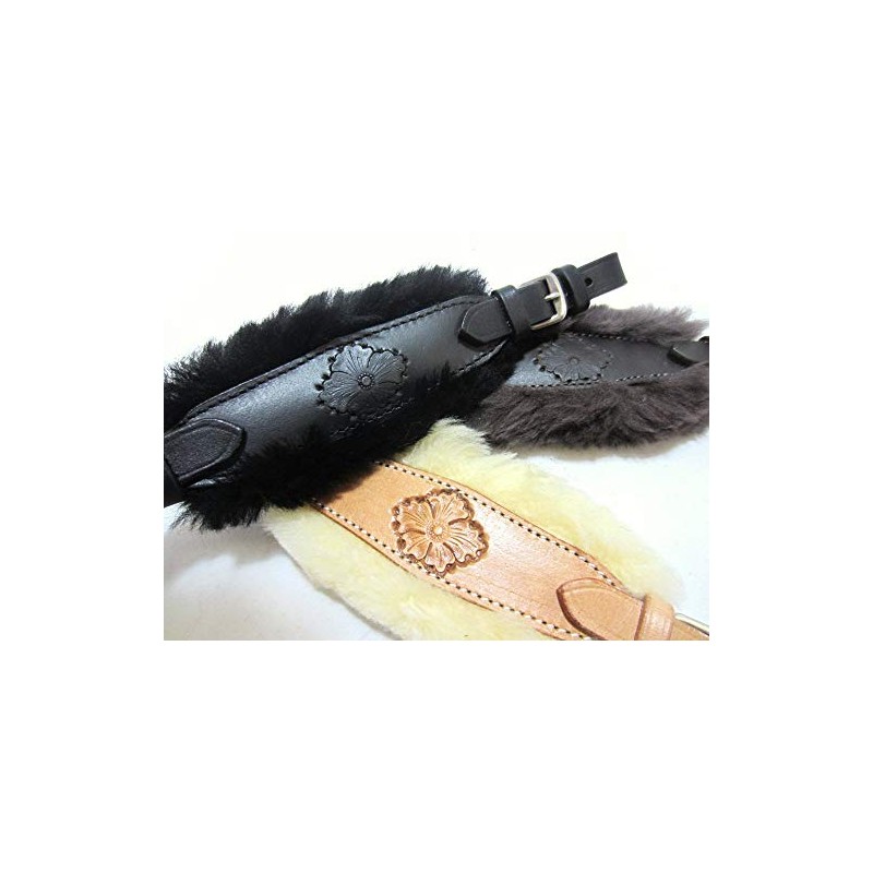 PS Pferdeartikel Sheepskin Padded Flower Nose Strap - Decorated Colour