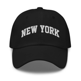 New York NY Vintage State Athletic Style Dad hat Black