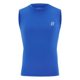 Runhit Boys Compression Shirt Sleeveless Kids Athletic Tank Top Youth Quick Dry Undershirt Basketball Royal Blue L