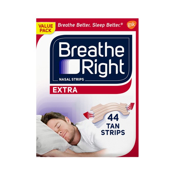 Breathe Right Extra Tan Drug-Free Nasal Strips for Nasal Congestion Relief