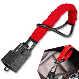 Tevlaphee Upgraded Steering Wheel Lock, Seat Belt Lock, Metal Head, High Visibility Car Lock Anti-Theft Device, Heavy Duty, Universal Fit for Car, SUV, Pickup, Jeep, Van, RV, 3Keys(Red)