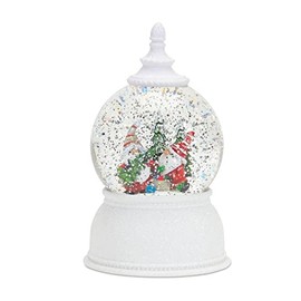 Melrose 83989 Plastic Snow Globe with Gnome and Tree, 7-inch Height