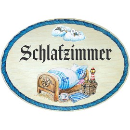 Kaltner Präsente Gift Idea Wooden Gift Item Decorative Door Sign in Antique Design Bedroom Motif (18 x 13 cm)