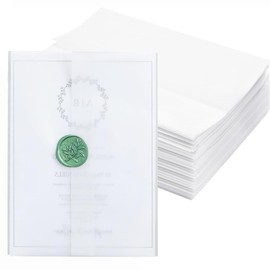 100 Pack Vellum Jackets for Invitations, 5x7inch Pre-Folded Translucent Vellum Wrap Jackets, Vellum Paper Translucent Paper Envelope Liners for Wedding Baby Shower Birthday Invitations