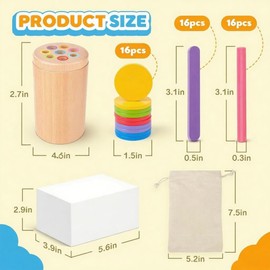 Wooden Montessori Baby Toddler Toys: 3 in 1Learning Fine Motor Skills Juguetes, Educational Color Sorting Fidget Sensory Toys for Toddlers 1-3, Object Permanence Cause and Effect Boys Girls Gifts