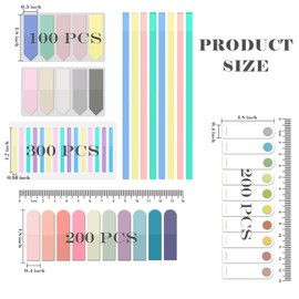 BAYTORY 1060 Sheets Transparent Sticky Index Tabs, Clear Sticky Notes Long Page Book Markers Tabs, Tape Flags for Book Annotation Tabs and Aesthetic School Stationary Supplies Planner Accessories