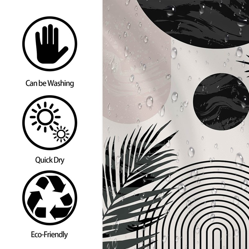 Avezano Mid Century Abstract Shower Curtain Modern Minimalistic Home Bathroom