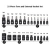 MIXPOWER 25 Piece Torx Bit and Socket Set, 13 Star
