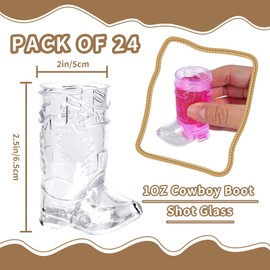 YAXINRUI Cowboy Boot Shot Glasses - 24 Pcs 1 Oz Mini Plastic Boot Cups for Theme Parties, Bachelorette Party Supplies, Wedding and Birthday Decorations