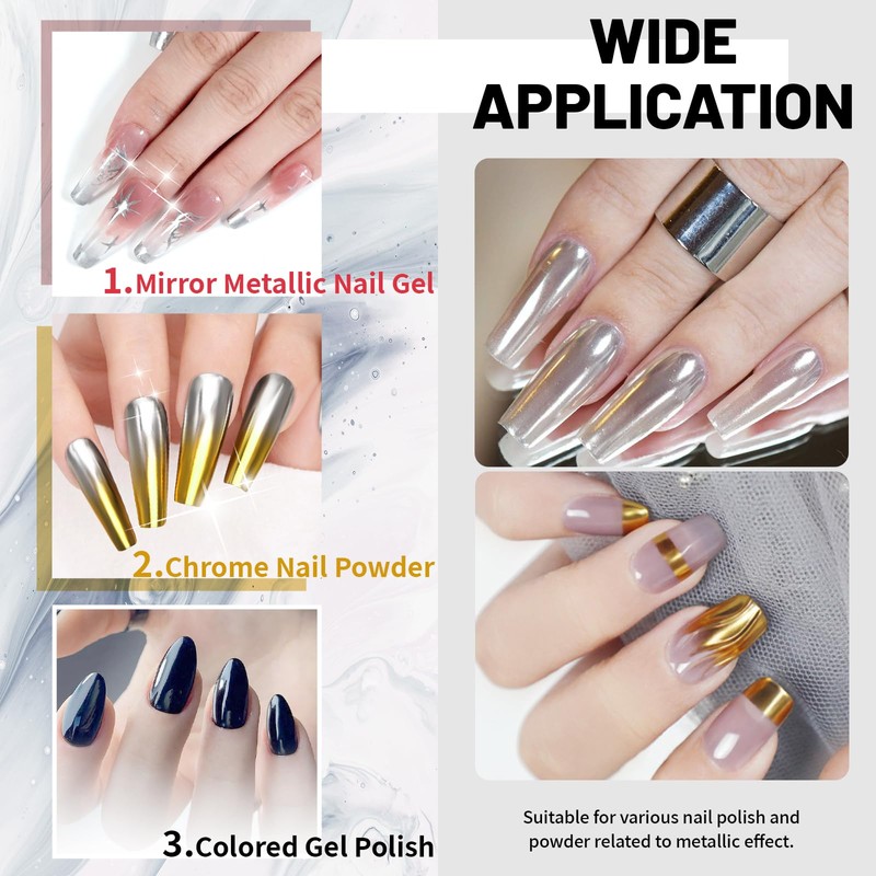 U-Shinein 15ml Top Coat for Metallic Painting Gel, No Wipe