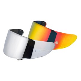 JQF Gear Motorcycle Helmet Visor for X-Fourteen X-Spirit III, RF-1200 and RF-SR Anti-Scratch Visor Shield Lens (Chrome Silver)