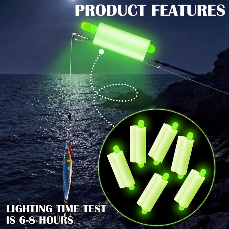 Gemscream 50 Pcs Fishing Rod Glow Stick Holder Night Fishing