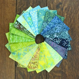 LoudElephant 20 Pieces Pre Cut Cotton Tie Dye Fabric Bundles 20 x 19 Inch Sea Green