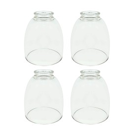 Aspen Creative Clear 23073-4 Transitional Style Replacement Glass Shade, 2-1/8" Fitter Size, 5-1/2" high x 4-5/8" Diameter, 4 Pack