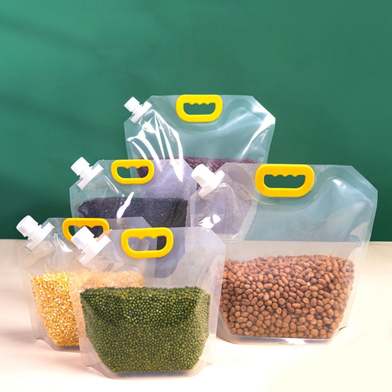 5Pcs Grain Sealed Storage Bag Reusable Transparent Grain Storage Bag