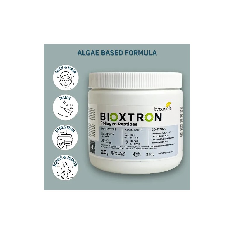 Polvo De Colágeno Bioxtron Sin Sabor 250 G Hialurónico