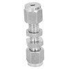 2Pcs Compression Bulkhead 316 Stainless Steel Double Ferrule Fitting Connector