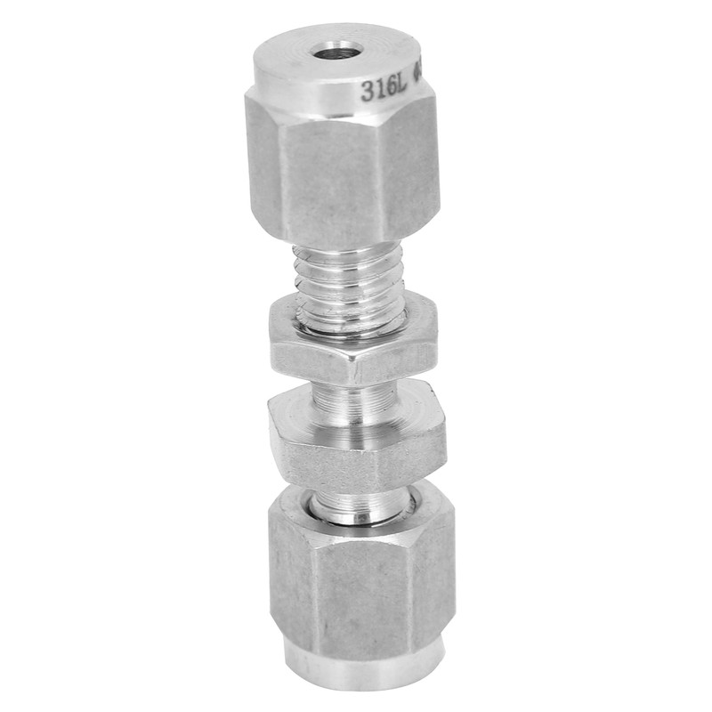 2Pcs Compression Bulkhead 316 Stainless Steel Double Ferrule Fitting Connector