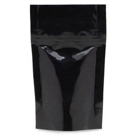 PouchWorth 50 pcs 1/8 oz Glossy Black 3.75"x6"x2" Ziplock Pouch ASTM-D3475 Standard Child Resistant Stand Up Pouches