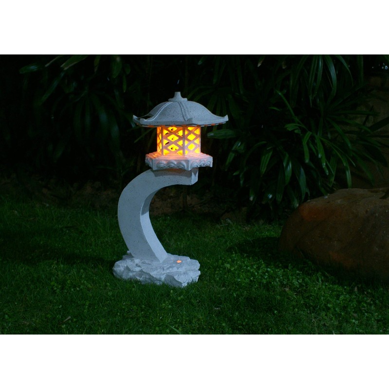 TIAAN 24”Height Japanese Style Lantern Solar Garden lamp Solar Pagoda