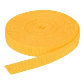 DMiotech 10 Yard x 3/4 inch Width Nylon Webbing Strap Poly Flat Webbing Strapping for DIY Craft Backpack Strapping, Sewing, Outdoor Gear Repair, Dark Yellow