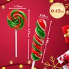 Christmas-Themed Red and Green Lollipops with a Festive Red Bow