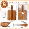Geetery 12 Sets Charcuterie Boards with Gift Boxes Cards, Acacia
