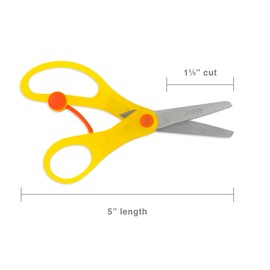 Hygloss-Armada Art Snippy Spring-Action Scissors - Spring Back Open as You Cut - Stainless Steel, Blunt Tip Blades - Easy Cutting for Children - Kids’ Arts & Crafts - 5 Inches - Yellow - 3 Pairs