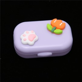 Contact Lens Case, Cute Portable Contact Lens Case, Durable Waterproof and Dustproof Holder Box, Soaking Storage Set for Storing Cosmetic (Purple)